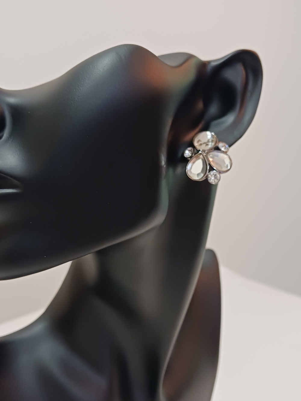Lia Sophia Silver Crystal Petal Cluster Earrings